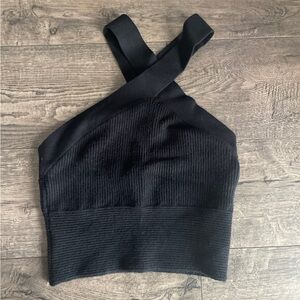 Black Ribbed Women's Top